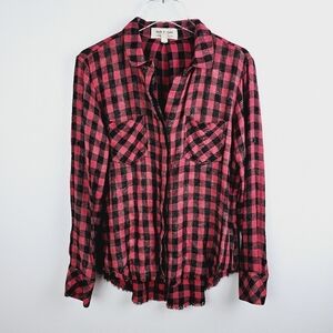 Anthropologie Cloth & Stone Buffalo Check Button Front Shirt